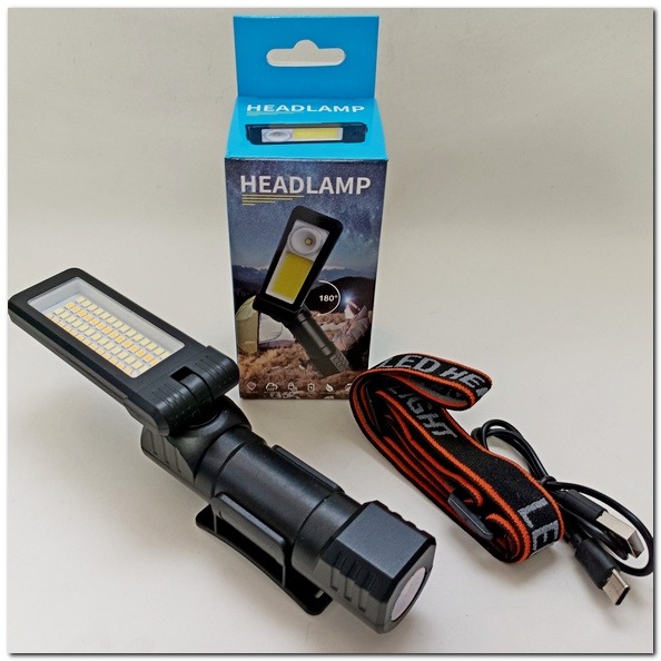 黃白雙光源頭燈 180度調整手持磁吸工作燈 專業維修燈手電筒 56個高亮LED燈珠 黃白雙光源 LED頭燈頭燈 手持手電-細節圖2