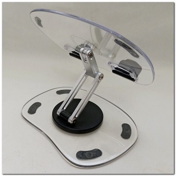 壓克力桌面平板支架 透明可折疊可調節平板支架 360度轉軸 手機支架 平板支架 壓克力桌面支架-細節圖2