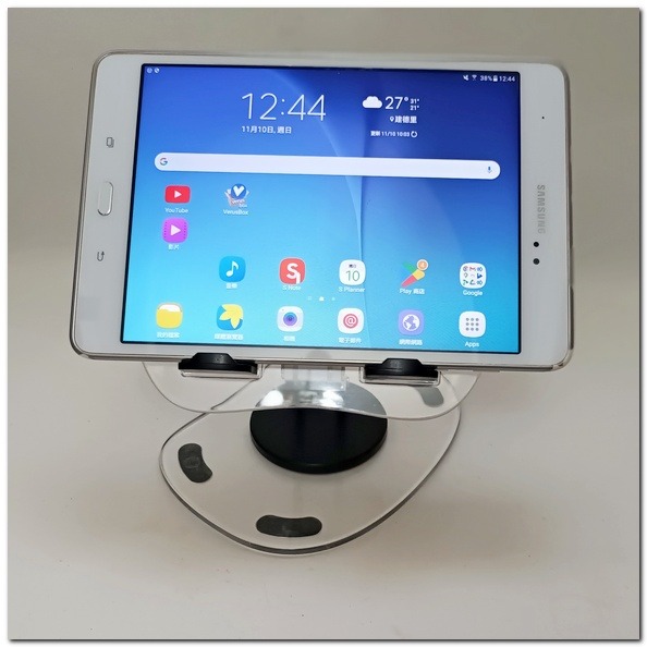 壓克力桌面平板支架 透明可折疊可調節平板支架 360度轉軸 手機支架 平板支架 壓克力桌面支架-細節圖3