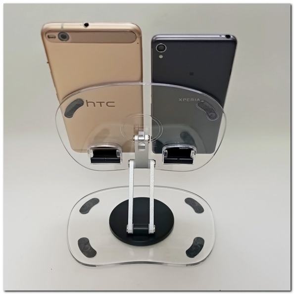 壓克力桌面平板支架 透明可折疊可調節平板支架 360度轉軸 手機支架 平板支架 壓克力桌面支架-細節圖7