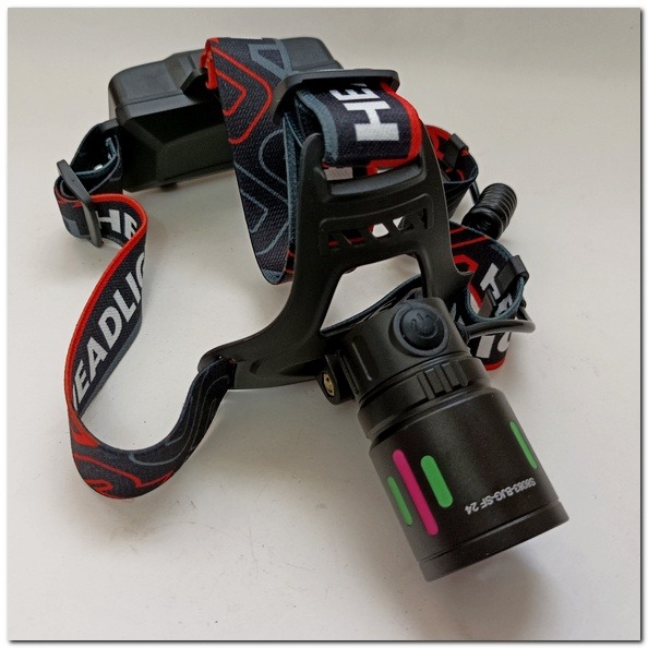 SF 24白激光 變焦強光頭燈防水 釣魚頭燈 頭戴式頭燈 激光炮 夜釣燈 露營 登山 戶外照明附18650鋰電池*1-細節圖3