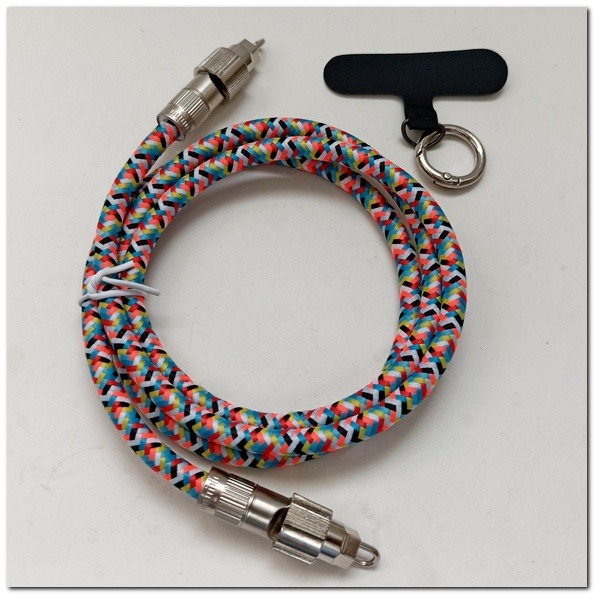 掛繩充電線二合一 七彩掛繩夾片充電線 Type-C快充線 TC to TC 適用三星/蘋果iPhone15/16等 數據-細節圖7