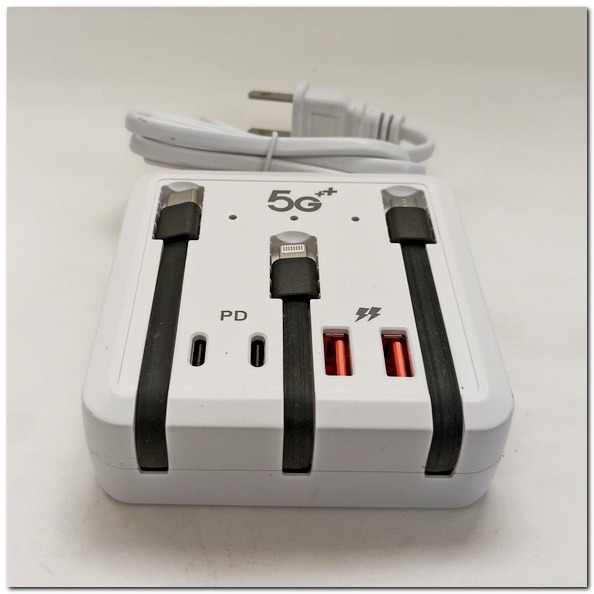 多USB設備充電座 快充座 2PD+2USB快充座 手機 筆電充 充電座 快充頭 充電器 轉接器 USB 多孔充自帶線-細節圖6