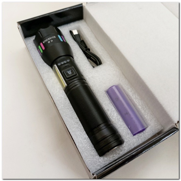 白激光 強光手電筒  TYPE-C 遠射聚光led燈 工作燈 紅白警示 磁吸手電筒 超亮手電 附18650鋰電池-細節圖2