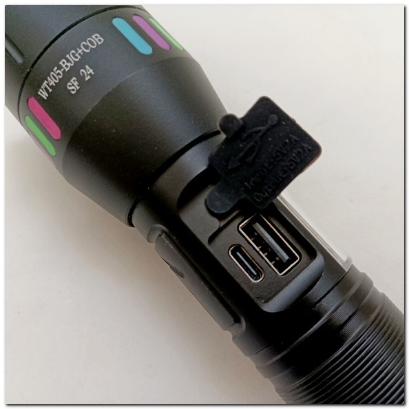 白激光 強光手電筒  TYPE-C 遠射聚光led燈 工作燈 紅白警示 磁吸手電筒 超亮手電 附18650鋰電池-細節圖5