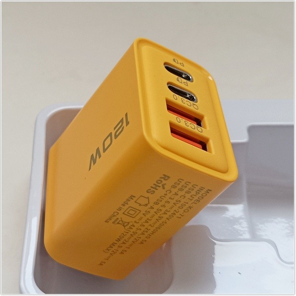 120W充電器 氮化鎵充電器 USBPD快充頭 充電器 兼容多設備快充 快速充電 蘋果安卓充電頭 四孔2PD+2USB-細節圖6