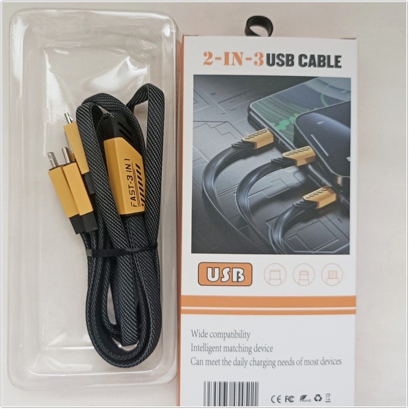 2合3機甲充電線 PD快充線 Type C USB傳輸線 240W 二拖三PD編織快充線 五合一 充電線 快充線 蘋果充-細節圖2