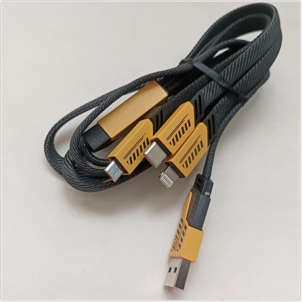 2合3機甲充電線 PD快充線 Type C USB傳輸線 240W 二拖三PD編織快充線 五合一 充電線 快充線 蘋果充-細節圖5