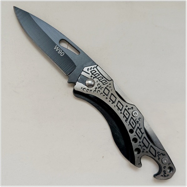 W90精品小刀/露營登山刀具/特殊鋼刃折刀/開瓶器-細節圖2