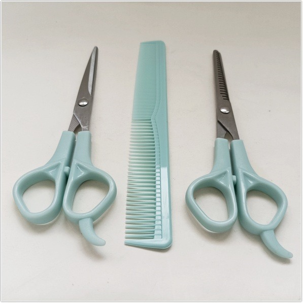 理髮剪刀三件組 美髮工具 剪刀組 理髮工具 家用 理髮剪 美髮剪刀 理髮器 套裝 美髮造型剪刀 牙剪 平剪-細節圖2