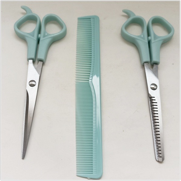 理髮剪刀三件組 美髮工具 剪刀組 理髮工具 家用 理髮剪 美髮剪刀 理髮器 套裝 美髮造型剪刀 牙剪 平剪-細節圖3