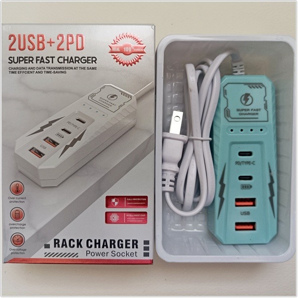 USB插座4合一插座 高速充電 USB快充延長線 延長線 USB充電線 多孔USB充電線 2PD+2USB快充座2PD+-細節圖3