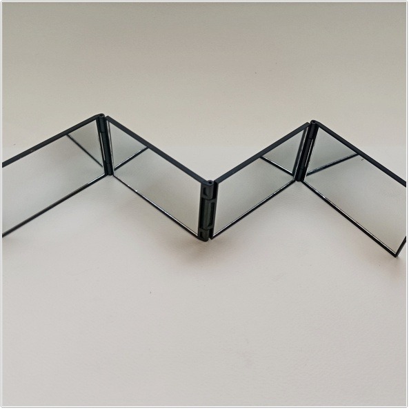 摺疊四面鏡子 360%折疊鏡 理髮四折鏡照後腦勺便攜伸縮式反向全身鏡 可摺疊四面鏡 化妝鏡子-細節圖2