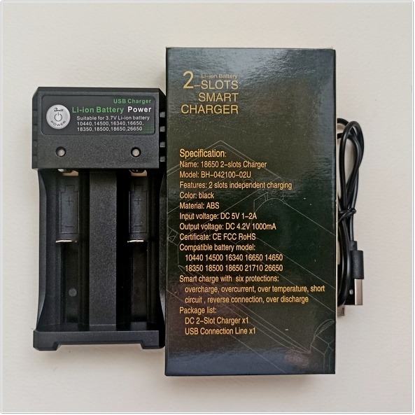 雙槽充電器 多功能電池充電器 18650/14500/16340/16650/14650 USB充電盒電池充電板-細節圖4