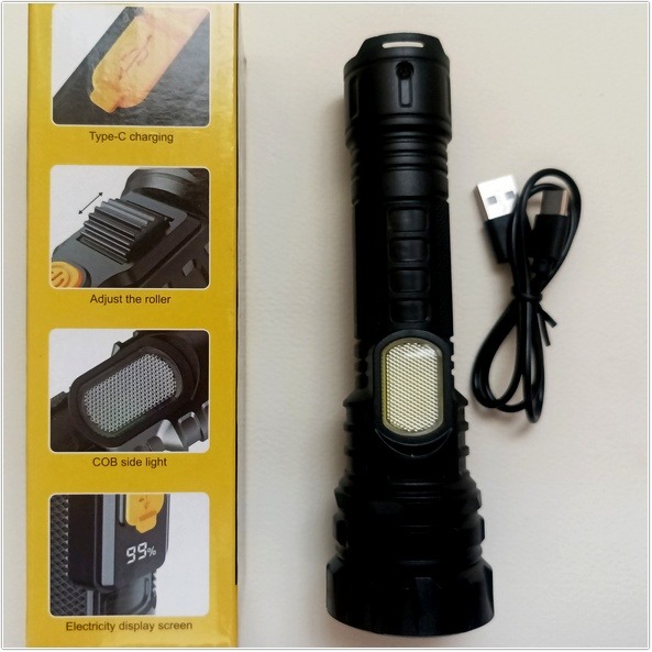 X-57強光手電筒 激光炮 白激光便攜充電超亮戶外變焦 遠射聚光LED燈 電量數顯 推動式變焦/單手可變焦/紅光警示燈-細節圖3