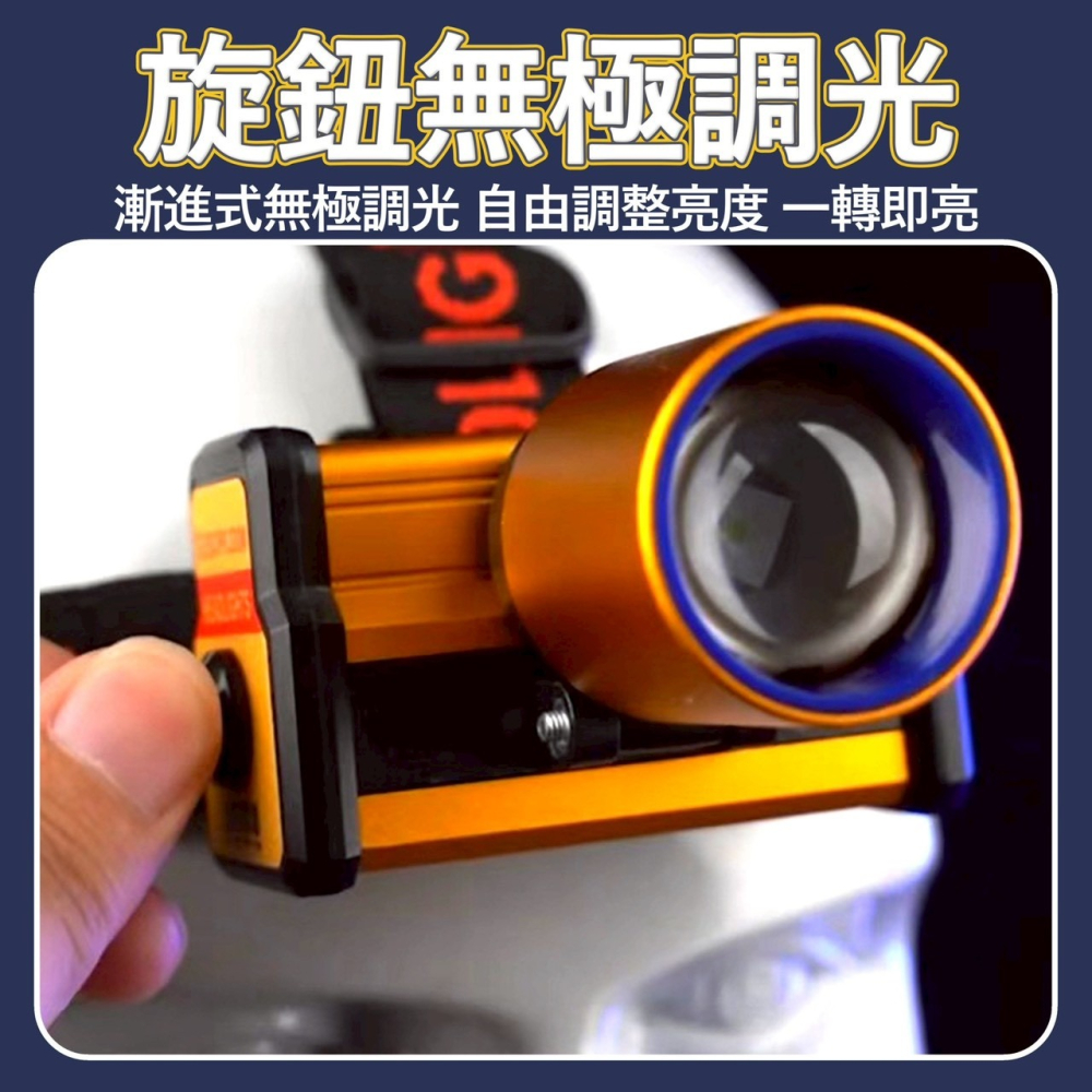 全鋁合金旋鈕調光頭燈 旋鈕調光亮度 白激光伸縮變焦強光頭燈 爆亮強光白激光LED 防水 頭燈-細節圖4