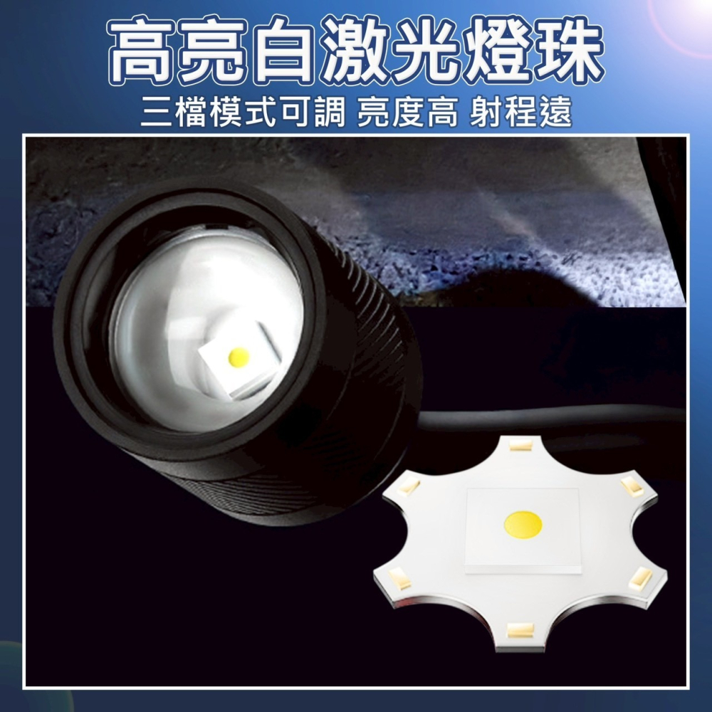 白激光強光磁吸 蛇管工作燈 可彎折軟管LED燈 USB充電 防水 白激光变焦 维修燈附18650鋰電*1-細節圖2