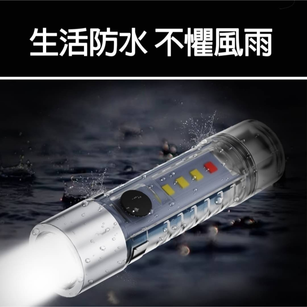 迷你磁吸手電筒 USB直充手電筒 隨身手電筒 SOS紅色爆閃-細節圖3