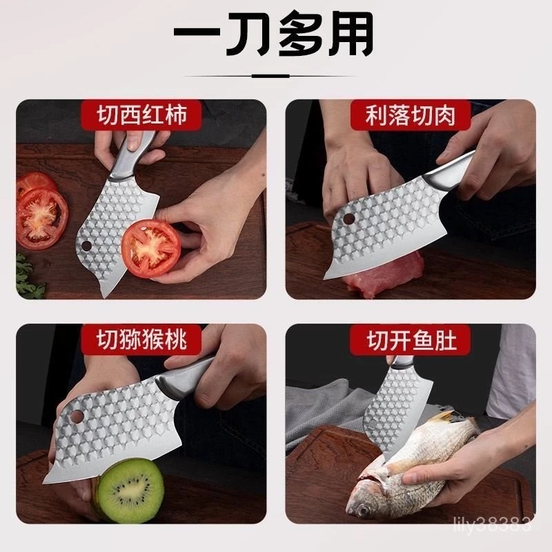 全鋼 龍鱗 小菜刀 全鋼女士小菜刀 家用殺魚刀  不銹鋼刀 鋒利-細節圖5