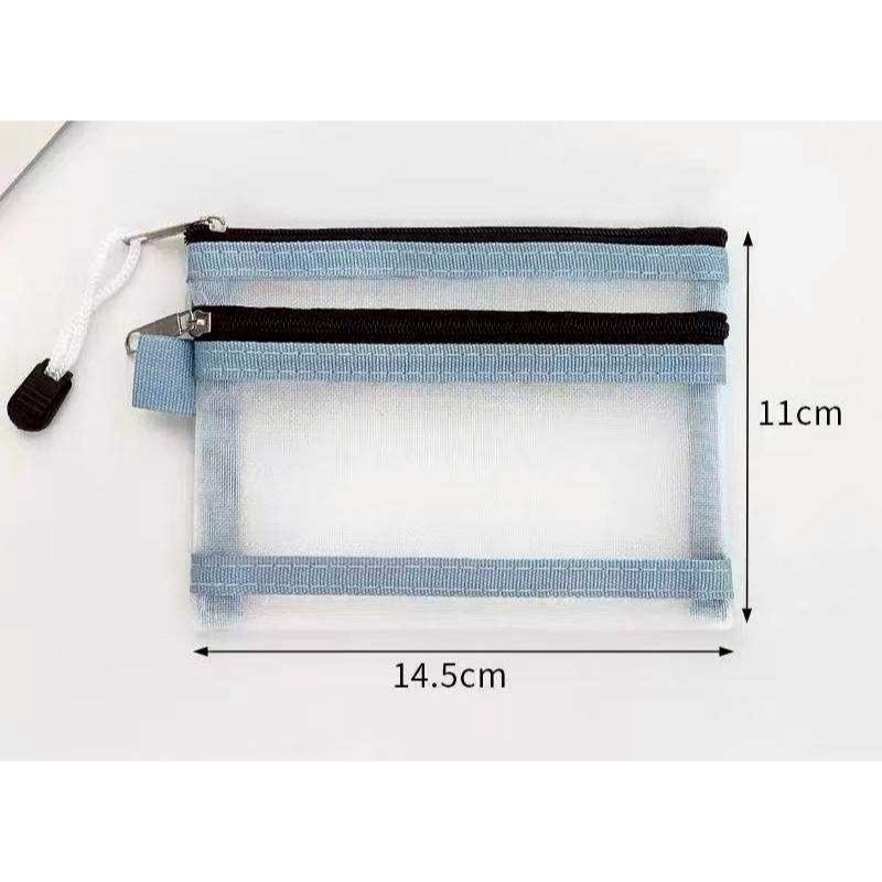 雙層網紗收納袋10入 證件收納包 透明卡包 護照 收納駕照 銀行卡整理包/一包10入-細節圖3
