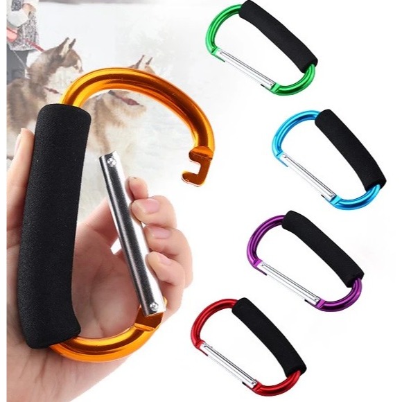 巨型手提D字扣 13cm 提袋神器 登山扣環 EVA防勒手 登山扣 巨型D型扣 背包扣 背包扣環-細節圖4