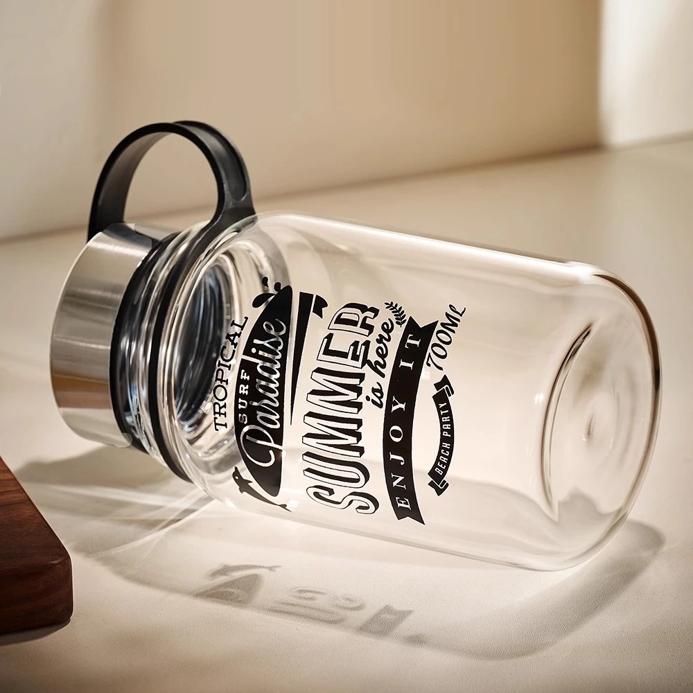 700ml太空玻璃杯 玻璃水壺 玻璃杯 運動水壺 泡茶玻璃杯 耐熱 厚玻璃 超大容量 便攜 超大容量玻璃杯 容量約700-細節圖7