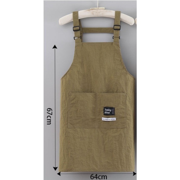 塔絲絨工作圍裙 家用廚房煮飯圍裙 時尚防潑水工作服 餐飲專用上班圍腰-細節圖4