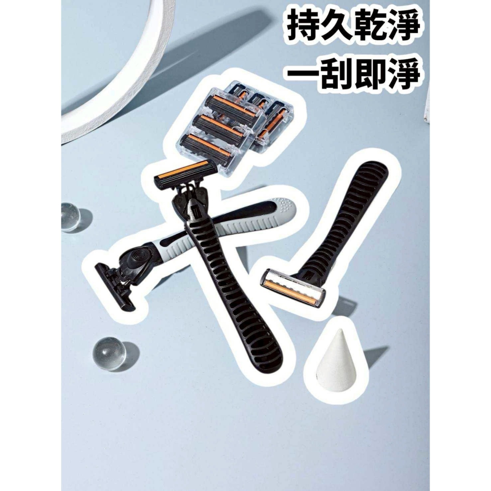 1柄+20頭刮鬍刀 20+1刀頭 刮鬍刀 附20個刀頭 三刀片 三層刀網 刮鬍刀超值組-細節圖2