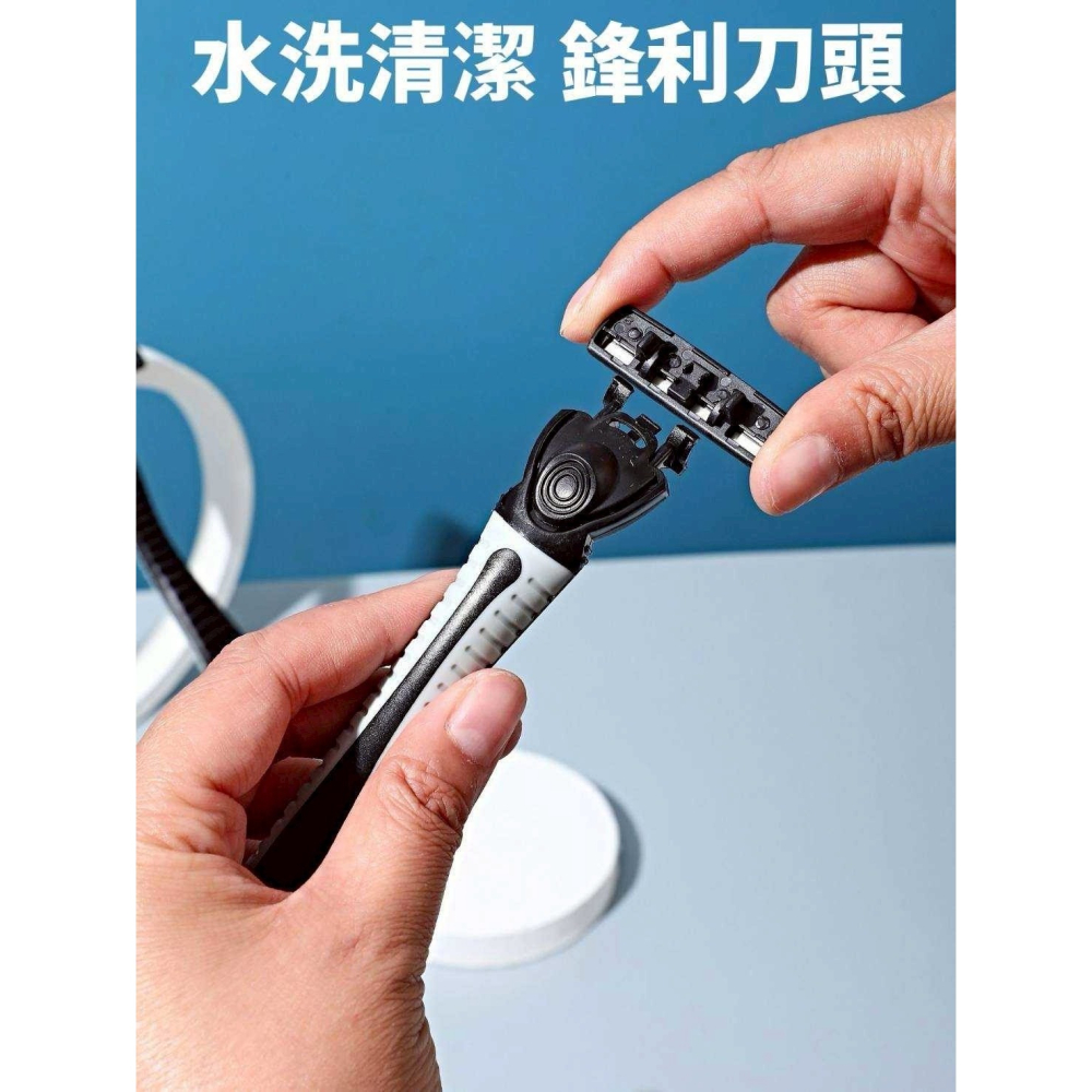 1柄+20頭刮鬍刀 20+1刀頭 刮鬍刀 附20個刀頭 三刀片 三層刀網 刮鬍刀超值組-細節圖3