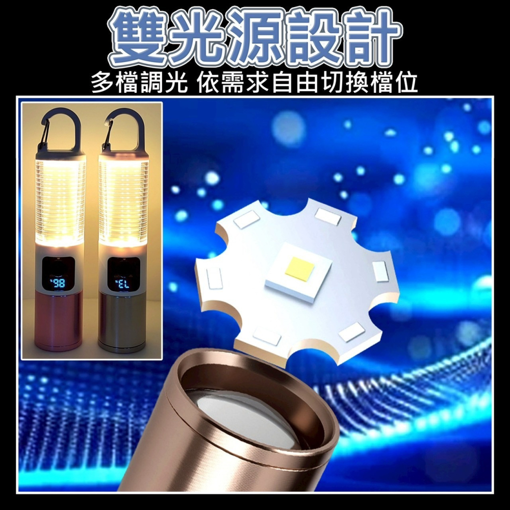 戶外三光源氛圍燈LED野營手電 帳篷氛圍燈 應急手電筒 手提燈掛燈-細節圖2