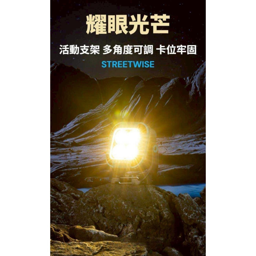 白黃雙光磁吸工作燈 工作燈 探照燈 露營燈 磁吸工作燈 led燈 COB燈 照明燈 多功能工作燈 汽修燈 黃白光-細節圖2