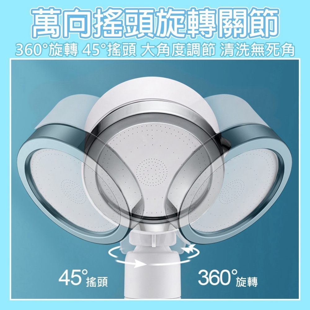 三檔增壓蓮蓬頭 蓮蓬頭 一鍵止水 可360°旋轉任意調節 蓮蓬頭花灑 浴室淋浴花灑-細節圖2