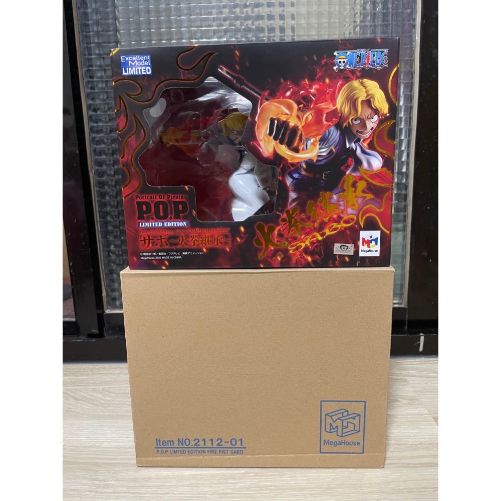 【小龍便宜公仔】全新 正版  mh限定 POP 航海王 海賊王 薩波 火拳繼承 火拳 MEGAHOUSE PVC-細節圖3