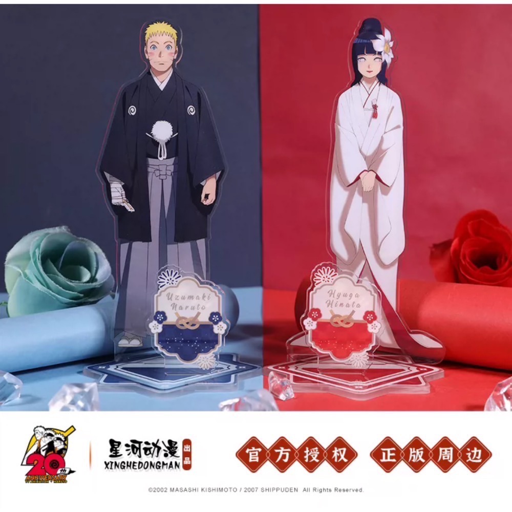 【小龍便宜公仔】全新 正版 動漫 週邊 火影忍者 立牌 鳴人 雛田 婚禮 壓克力立牌-細節圖2
