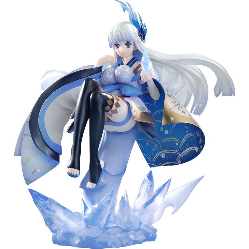 【小龍便宜公仔】全新 正版  壽屋 陰陽師 雪女 素雪長伴 平安京 SR式神 雪姬 和服 1/8 PVC-細節圖2