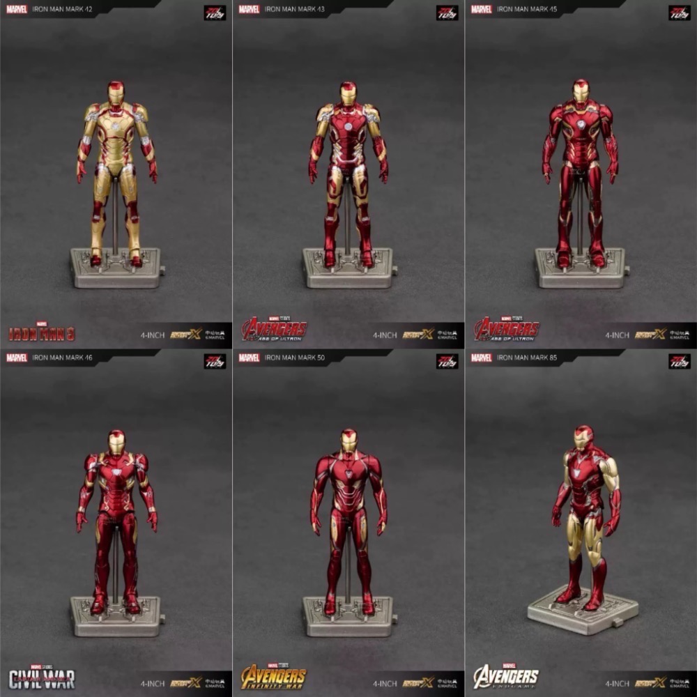 【小龍便宜公仔】全新 正版 中動 4吋 可動 漫威 鋼鐵人 馬克 mk 42 43 45 46 50 85 鋼鐵俠 盒玩-細節圖2