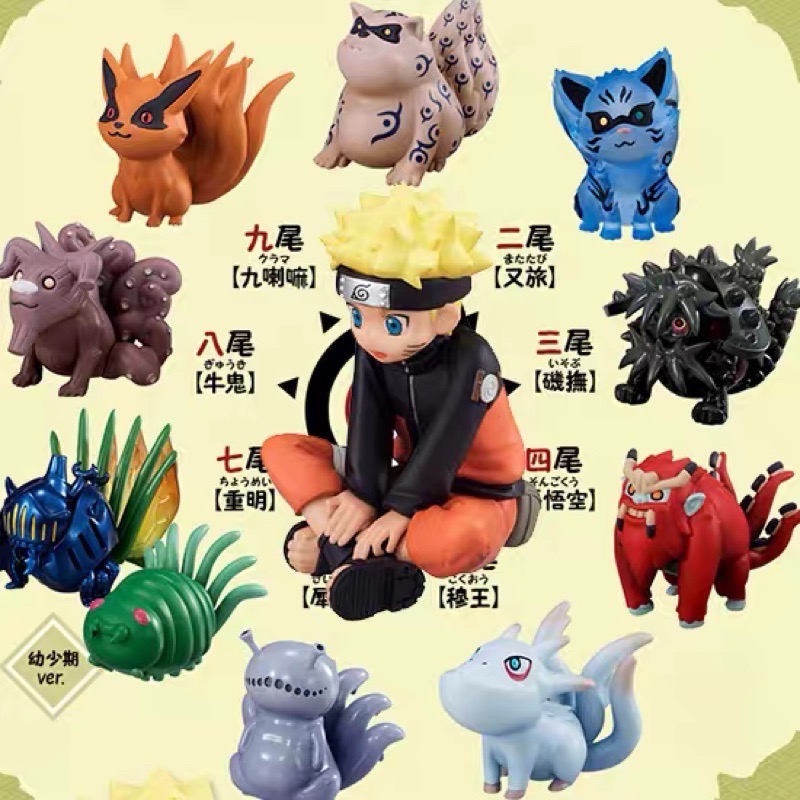 【小龍便宜公仔】全新 正版 特典版 地台場景 GEM 外傳 火影忍者 漩渦鳴人與尾獸們 鳴人 九喇嘛 九尾 尾獸 盒玩-細節圖2