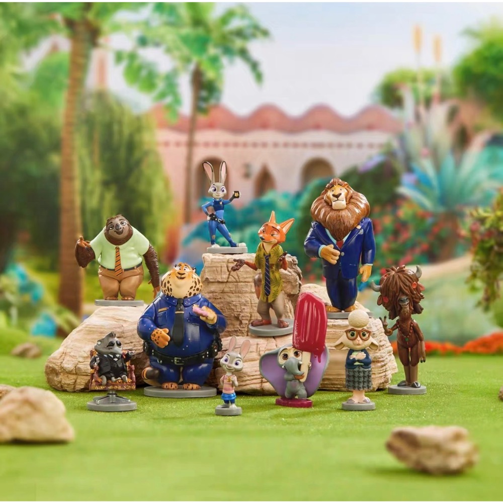 【小龍便宜公仔】全新 正版 迪士尼 人物 套組 動物方城市 瘋狂動物城 胡尼克 哈茱蒂 盒玩 小公仔-細節圖2