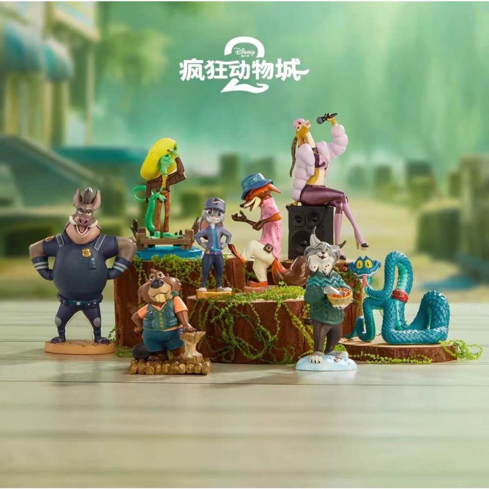 【小龍便宜公仔】全新 正版 迪士尼 人物 套組 動物方城市 瘋狂動物城 胡尼克 哈茱蒂 盒玩 小公仔-細節圖3
