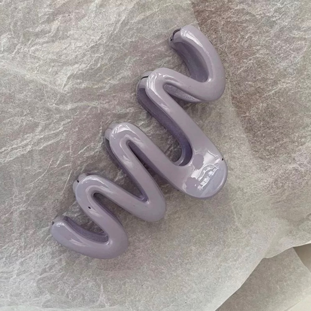 多巴胺奶油色系波浪鯊魚夾-細節圖2