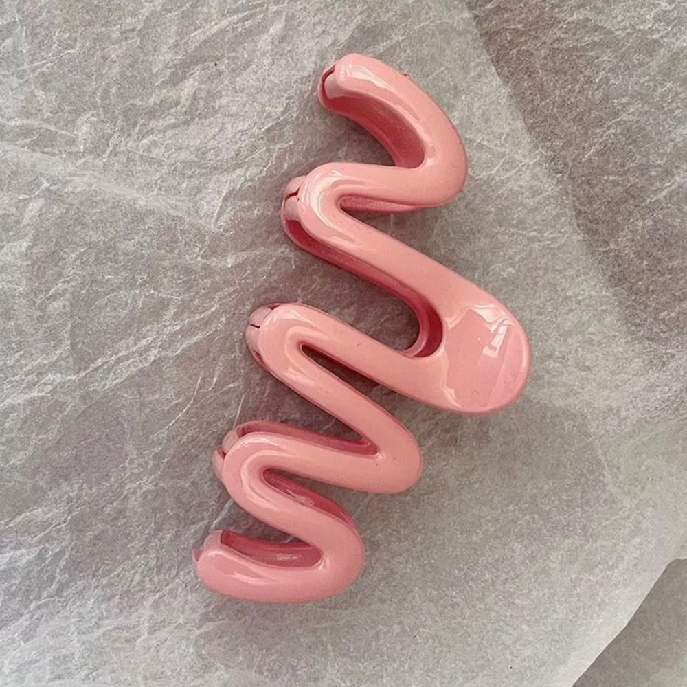 多巴胺奶油色系波浪鯊魚夾-細節圖3