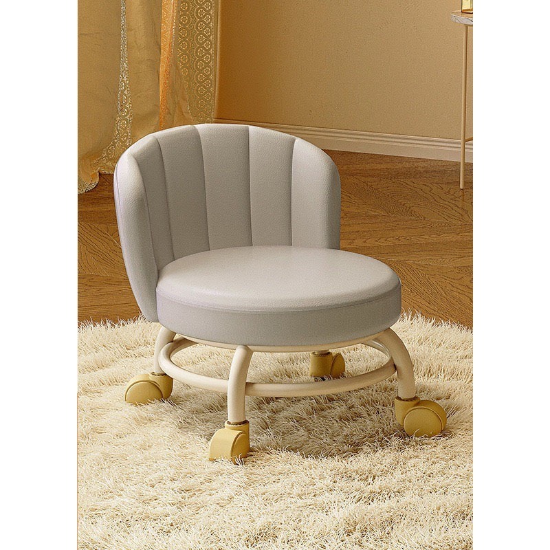 新品上市 台灣出貨 網美貝殼椅凳 滑輪矮凳 小椅子 萬向輪 凳子 矮凳 客廳椅 圓凳 軟坐矮凳-規格圖7