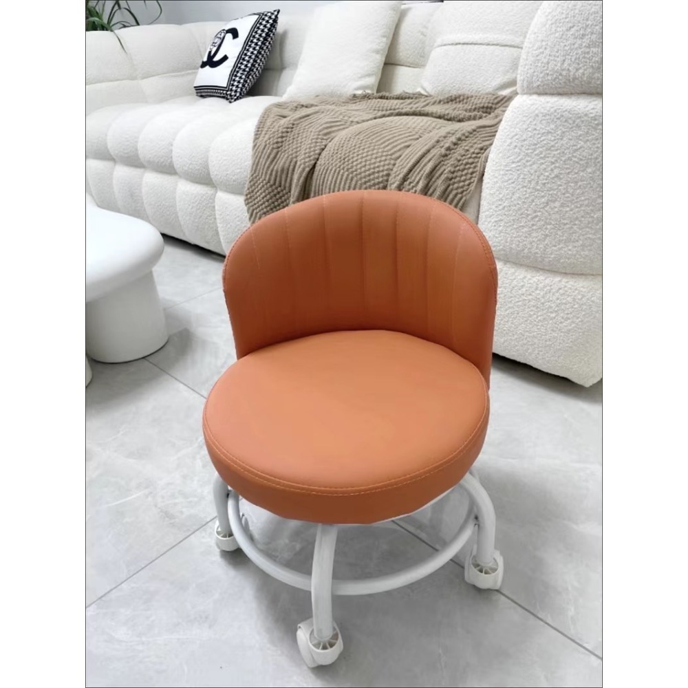 新品上市 台灣出貨 網美貝殼椅凳 滑輪矮凳 小椅子 萬向輪 凳子 矮凳 客廳椅 圓凳 軟坐矮凳-規格圖7