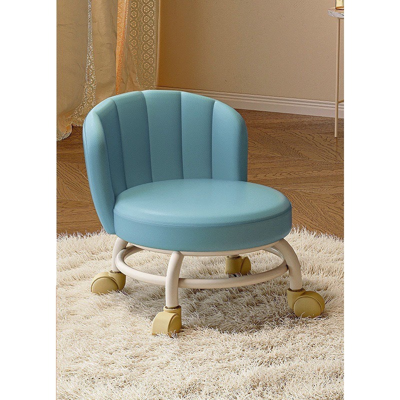 新品上市 台灣出貨 網美貝殼椅凳 滑輪矮凳 小椅子 萬向輪 凳子 矮凳 客廳椅 圓凳 軟坐矮凳-規格圖7