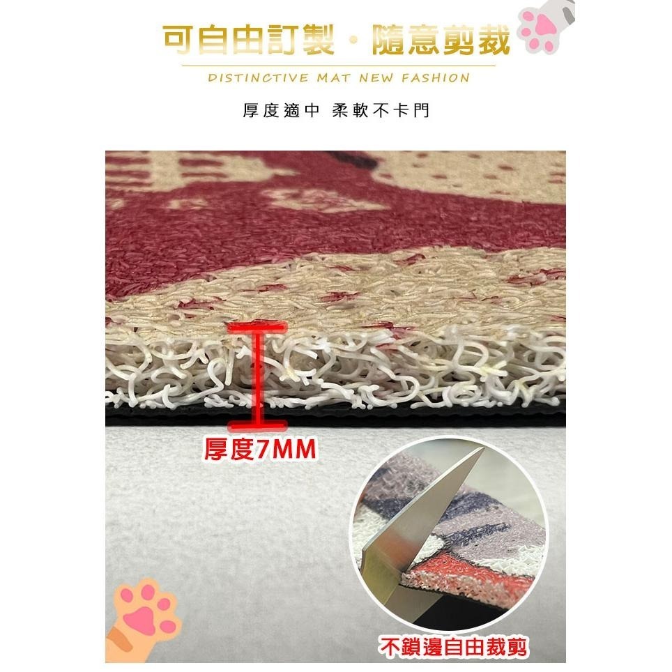 ❤新上架 貓咪入門地墊 橘貓絲圈地墊刮泥地墊 不規則地墊貓砂墊寵物墊 大門地墊門口玄關地墊 腳踏墊門墊止滑墊-細節圖7