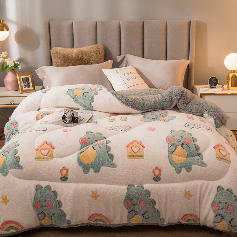 台灣出貨 ❤️法蘭絨羊羔雪花絨雙面 暖暖被200x230CM 冬季必備 保暖 舒適 法蘭絨被 羊羔絨 保暖棉被 冬被-規格圖9