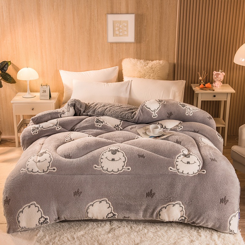 台灣出貨 ❤️法蘭絨羊羔雪花絨雙面 暖暖被200x230CM 冬季必備 保暖 舒適 法蘭絨被 羊羔絨 保暖棉被 冬被-規格圖9