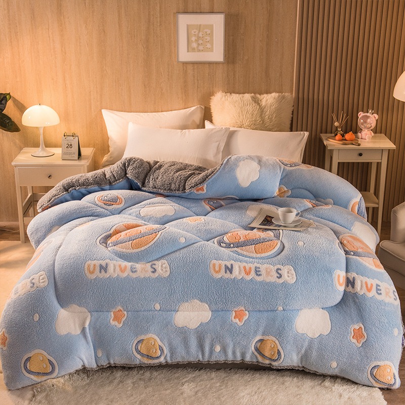 台灣出貨 ❤️法蘭絨羊羔雪花絨雙面 暖暖被200x230CM 冬季必備 保暖 舒適 法蘭絨被 羊羔絨 保暖棉被 冬被-規格圖9