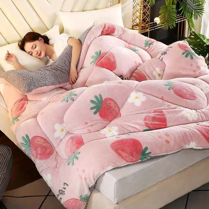 台灣出貨 ❤️法蘭絨羊羔雪花絨雙面 暖暖被200x230CM 冬季必備 保暖 舒適 法蘭絨被 羊羔絨 保暖棉被 冬被-規格圖9