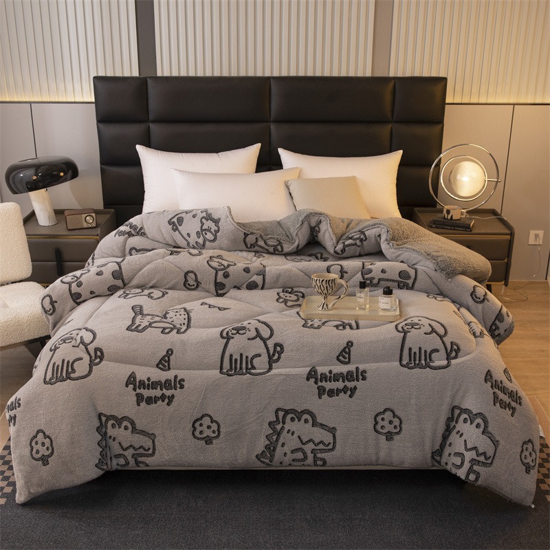 台灣出貨 ❤️法蘭絨羊羔雪花絨雙面 暖暖被200x230CM 冬季必備 保暖 舒適 法蘭絨被 羊羔絨 保暖棉被 冬被-規格圖9